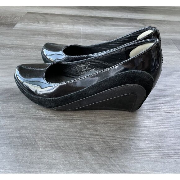 Jump for the People Black Patent Leather Wedge Heels Size 8 Bodhi Pin-Up… - Picture 1 of 8